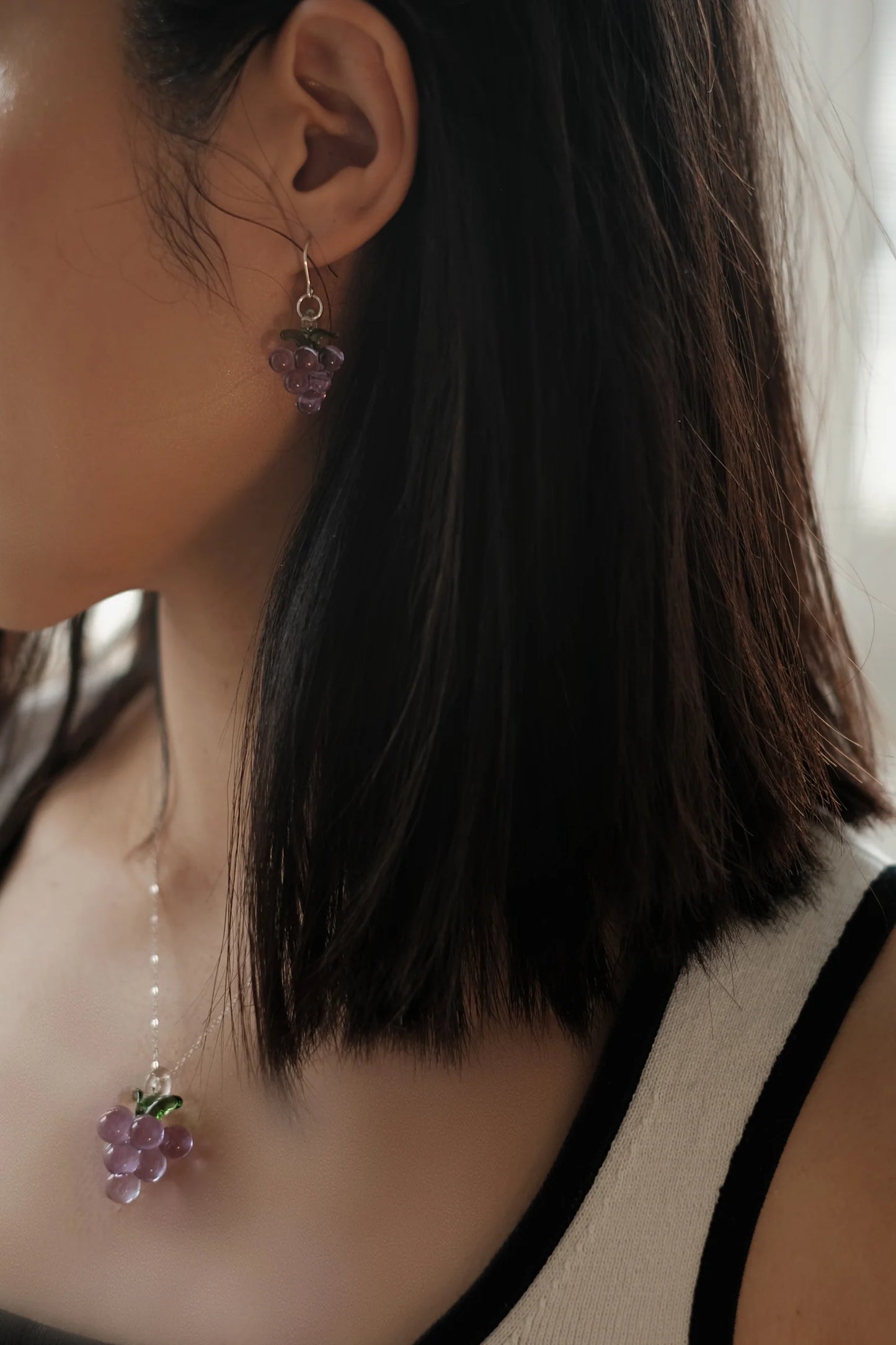 Grape Earrings - Clear