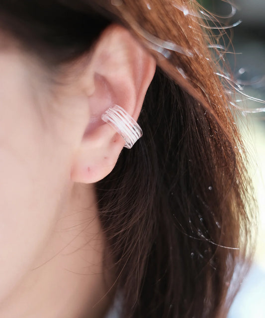 Ear Cuffs - Clear and White Line